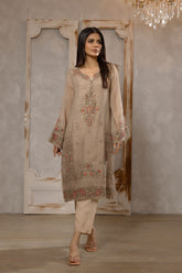 DA-1663 BEIGE EMBROIDERED KURTA